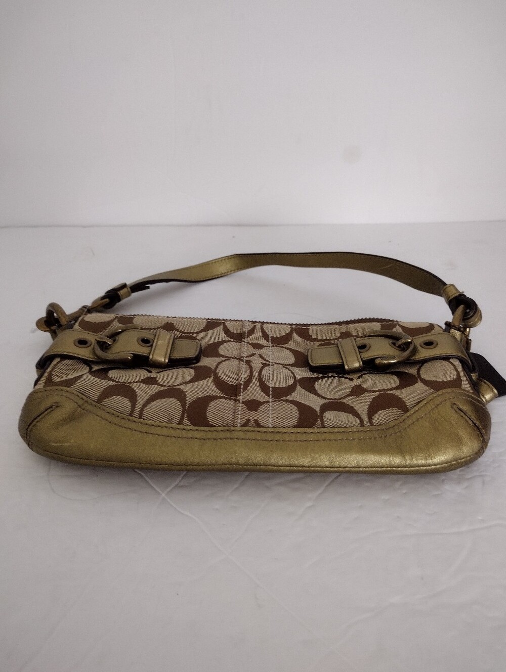 Vintage Y2K Coach Soho Signature Demi Mini Shoulder Bag Metallic Gold 5107 NWOT - Picture 4 of 11